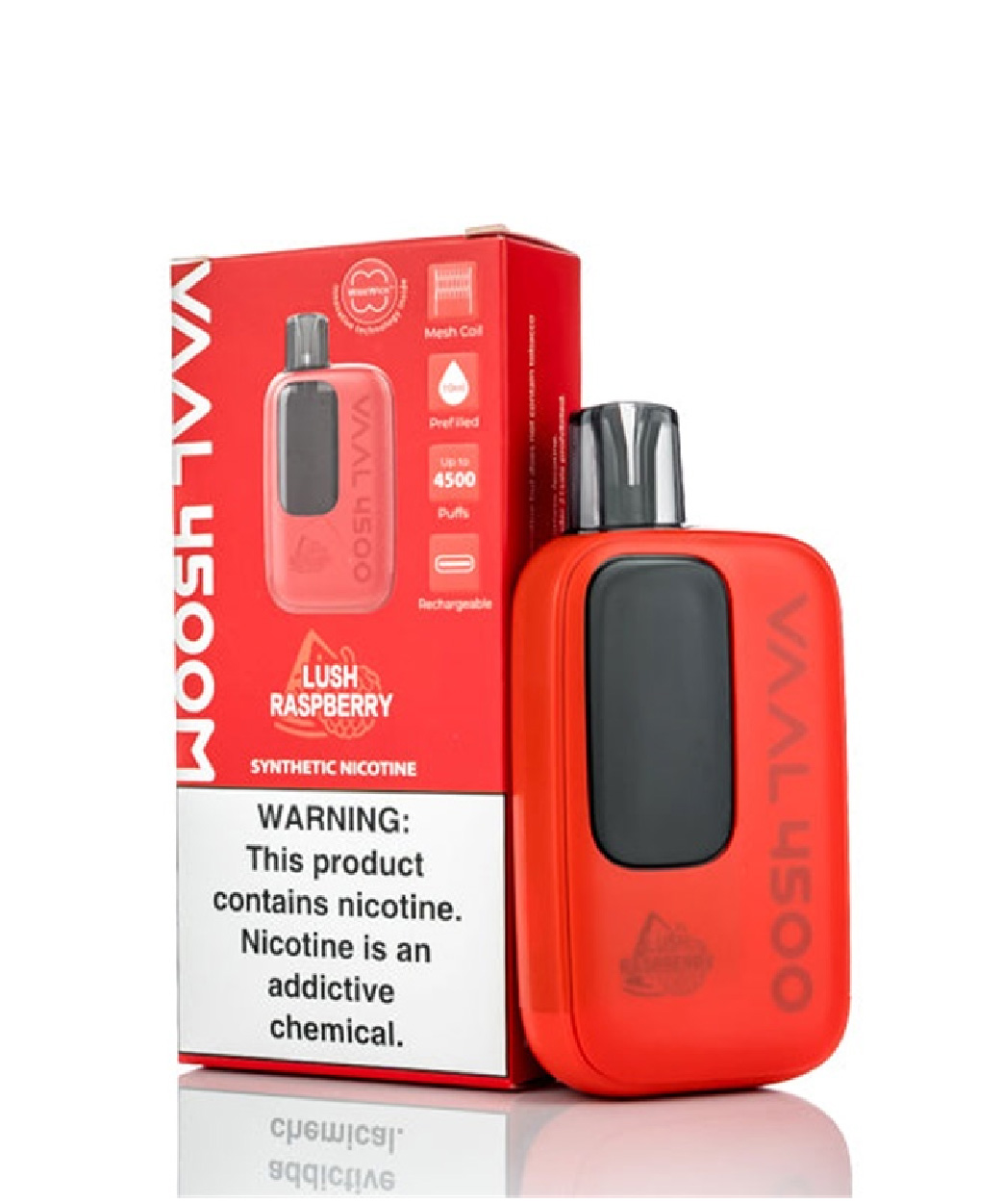 VAAL 4500M Rechargeable Disposable Kit 4500 Puffs-red