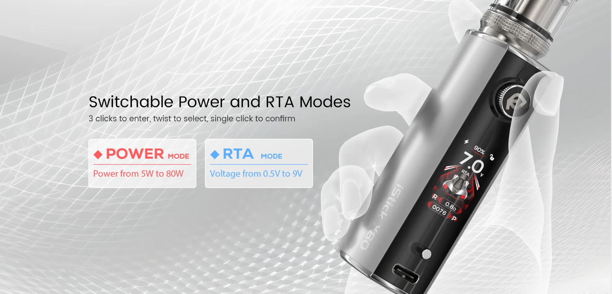 RELX Creator Pro vape device with dual mesh, adjustable airflow and 2+8ml pod capacity