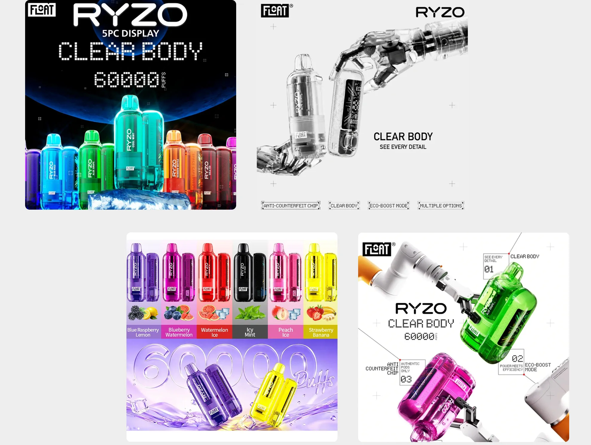 details of GEEK BAR Mate 60k vape including dynamic galaxy UI, 1.1ohm dual mesh coil and two modes