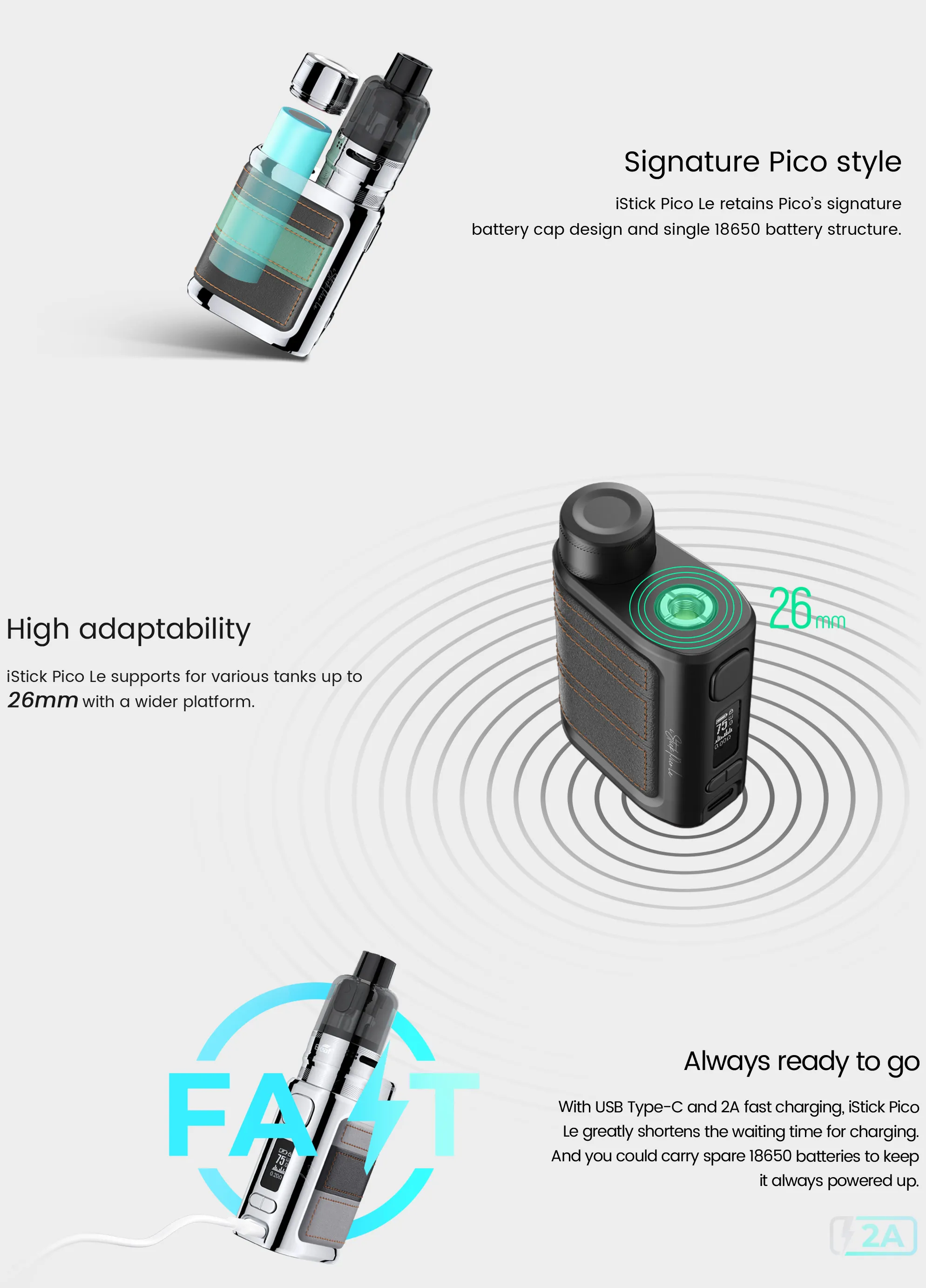 key features and detials of eleaf iStick X40 vape including components, operation guide, long-lasting power, and all GTL coil compatible