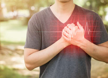 man having a heart attack