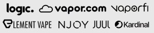 vape brand icons from MYVAPOR blog including logic vapor.com vaporfi element vape njoy juul