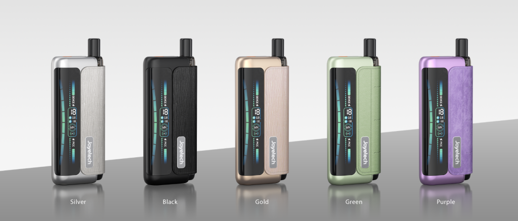 eRoll Slim Pro in five different colors including silver, black, gold, green, purple