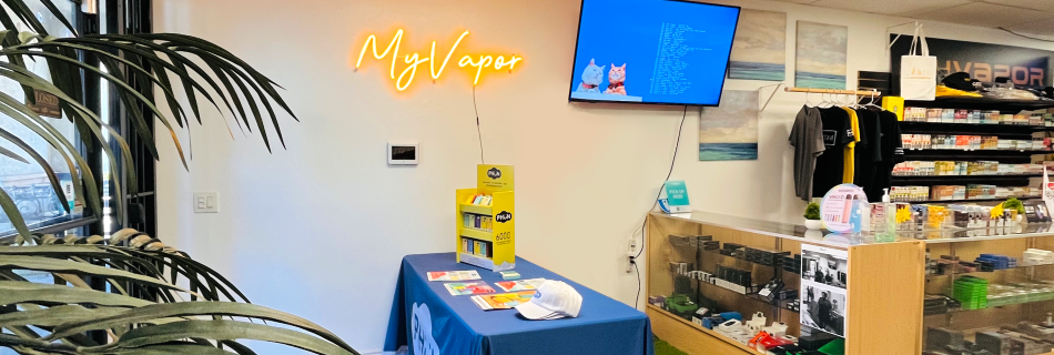 inside of MYVAPOR Lake Forest USA vape store