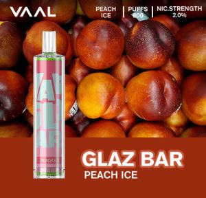 VAAL glaz bar vape in peach ice flavor